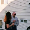 USA ID Meridian 2000MAY19 Party BITHELL Tom 002  Rob "Robo" and his girlfriend Cindy lob up for a couple of sherbets. : 2000, Americas, BITHELL Tom, Date, Events, Idaho, May, Meridian, Month, North America, Parties, People, Places, USA, Year